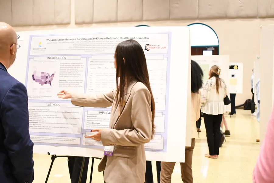 A scholar presenting cardiovascular health research